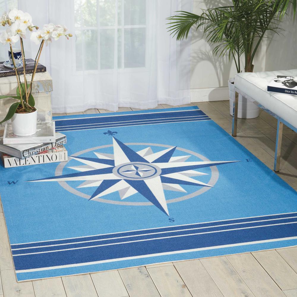 Sun N Shade Area Rug, Blue, 10' x 13'. Picture 2