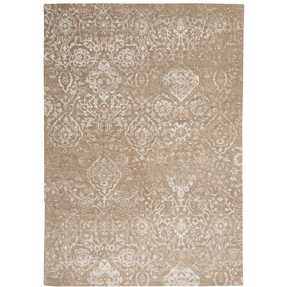 DAS06 Damask Beige Ivory Area Rug- 5' x 7'. Picture 1