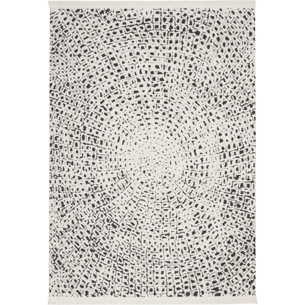 Nourison Kamala Area Rug, 3'11" x 5'11", White/Black. Picture 1