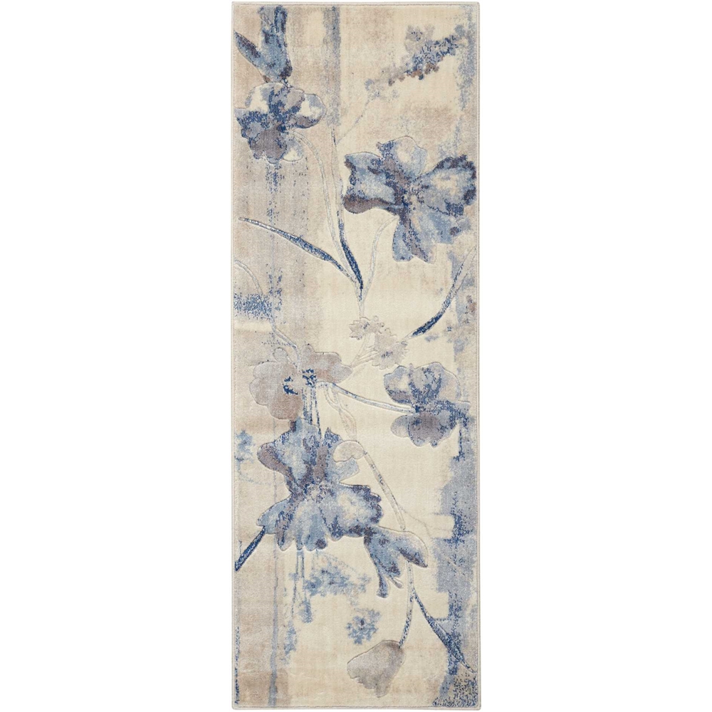 Nourison Somerset Ivory Blue Area Rug. Picture 1