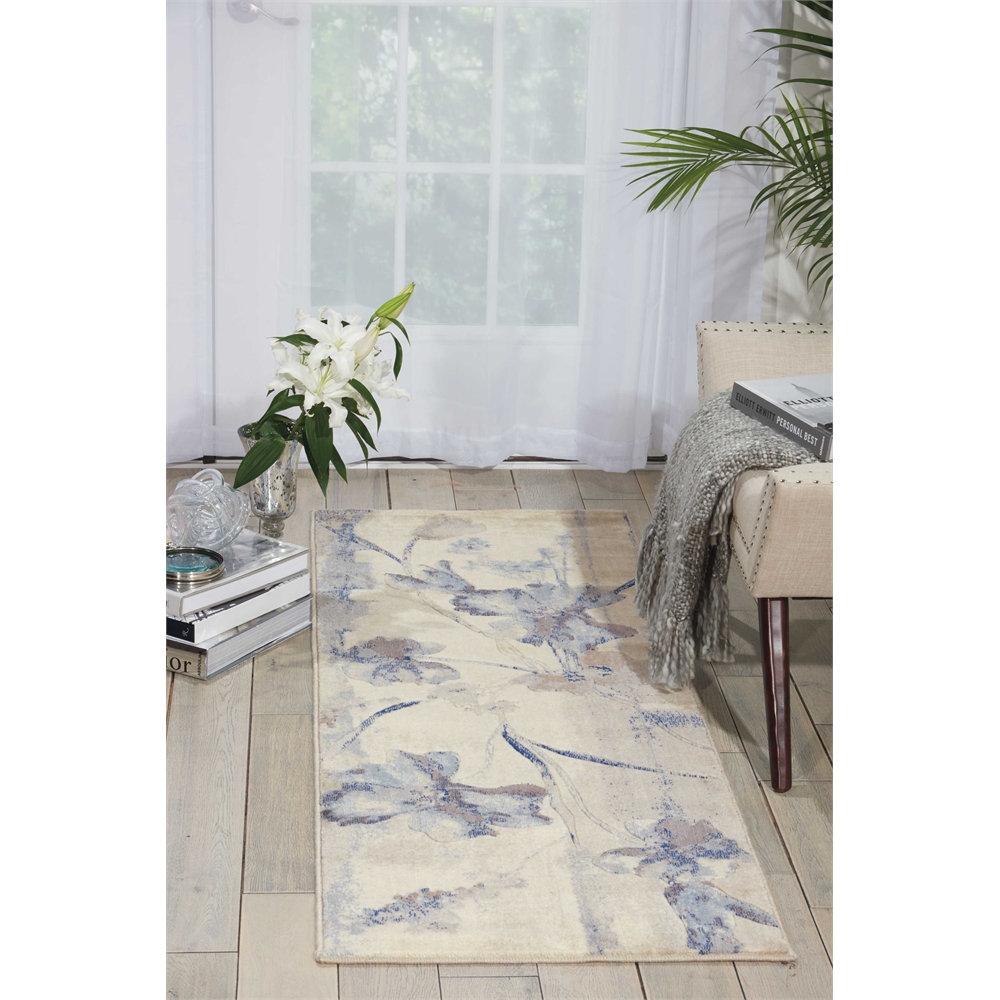Nourison Somerset Ivory Blue Area Rug. Picture 6