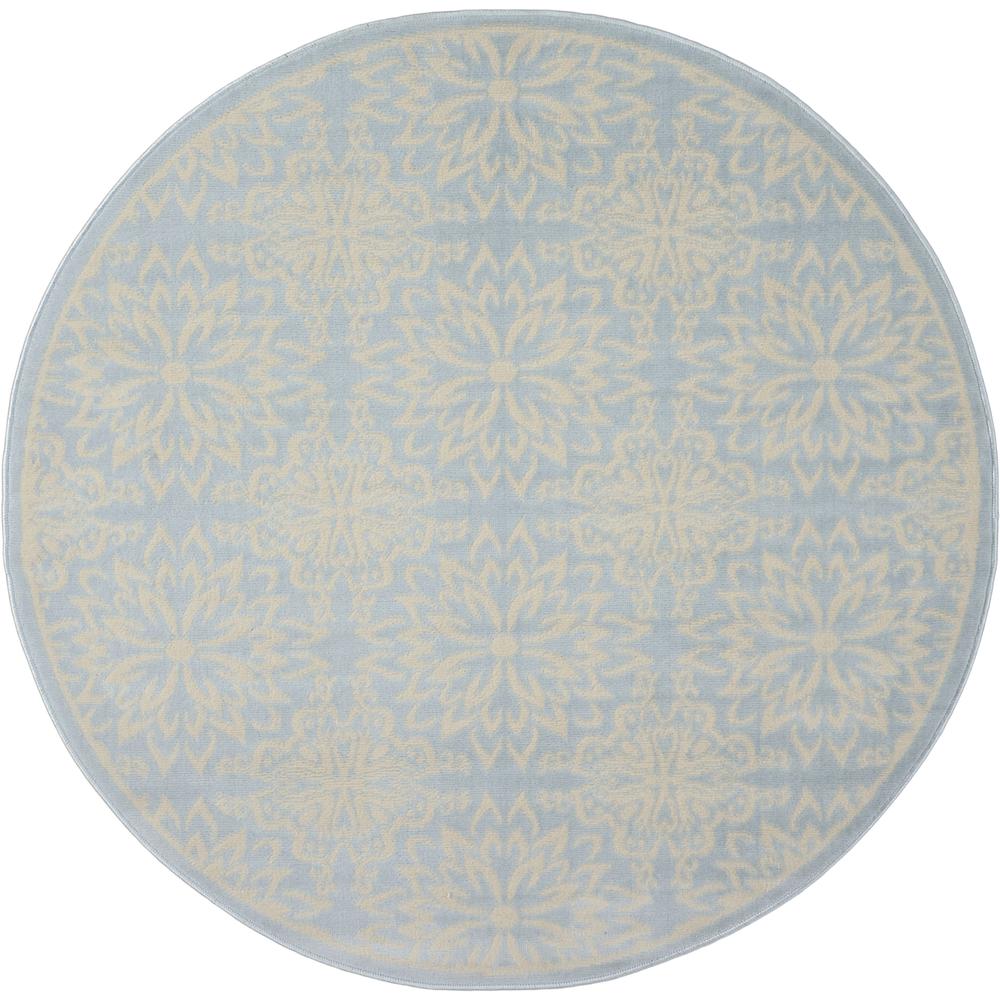 Jubilant Area Rug, Ivory/Light Blue, 5'3" x ROUND. Picture 1