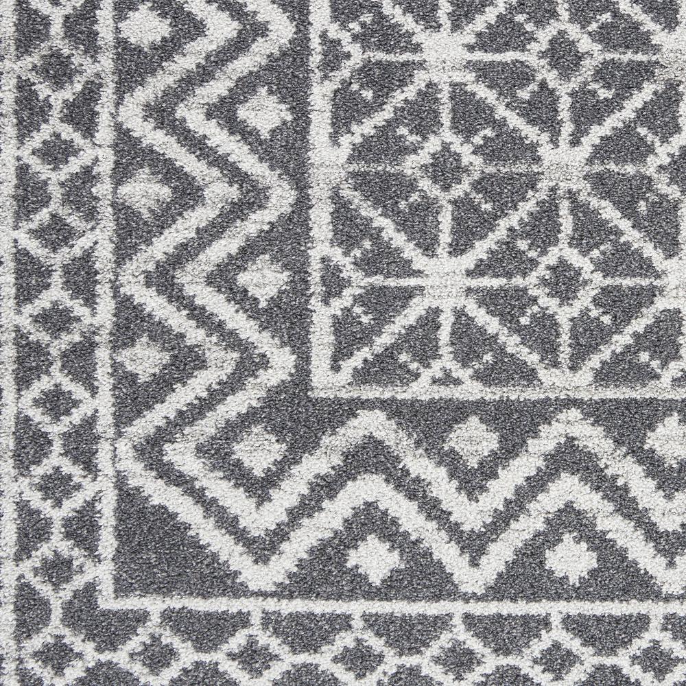 RYM02 Royal Moroccan Charcoal/Silver Area Rug- 2'3" x 10'. Picture 6