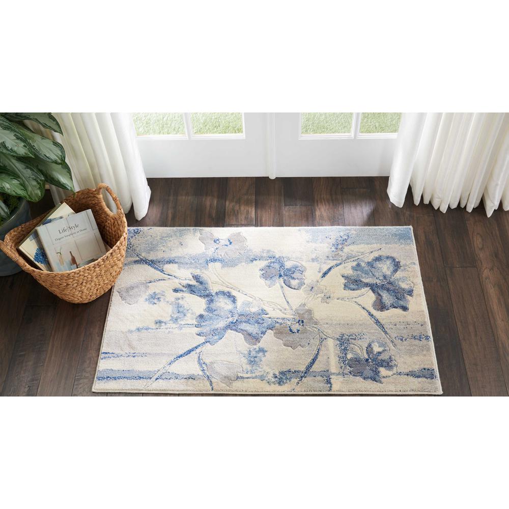 Nourison Somerset Ivory/Blue Area Rug. Picture 3