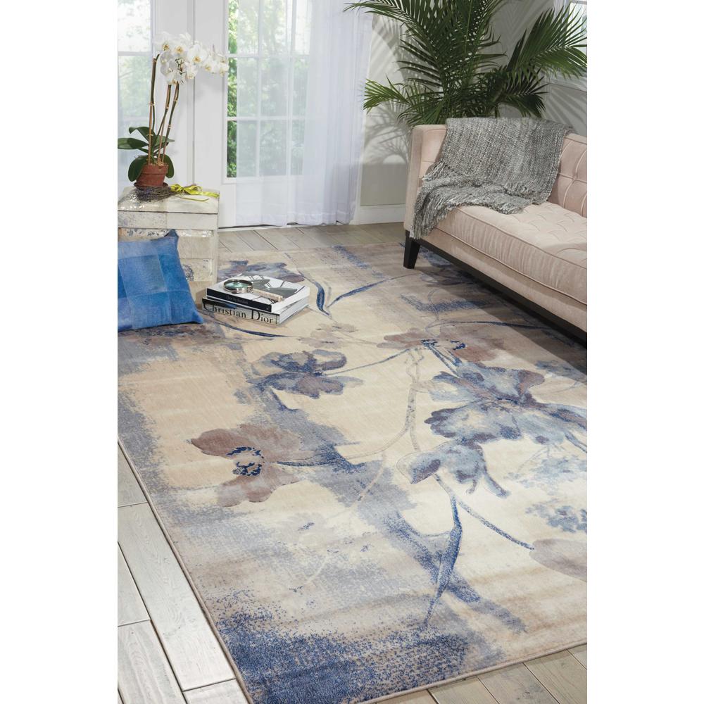 Nourison Somerset Ivory Blue Area Rug. Picture 2