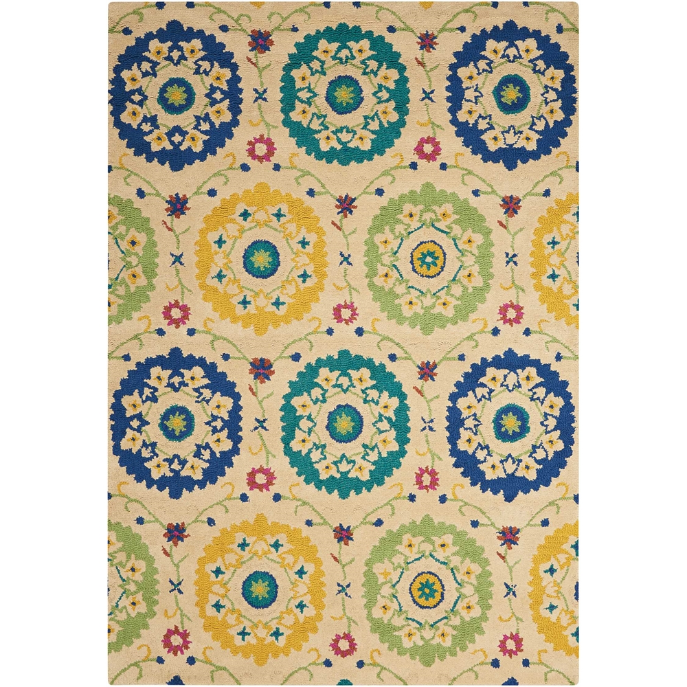 Suzani Ivory Area Rug. Picture 1