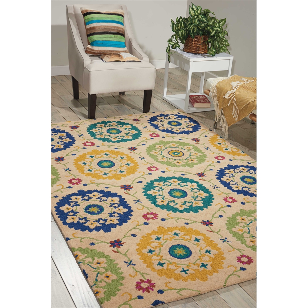 Suzani Ivory Area Rug. Picture 6