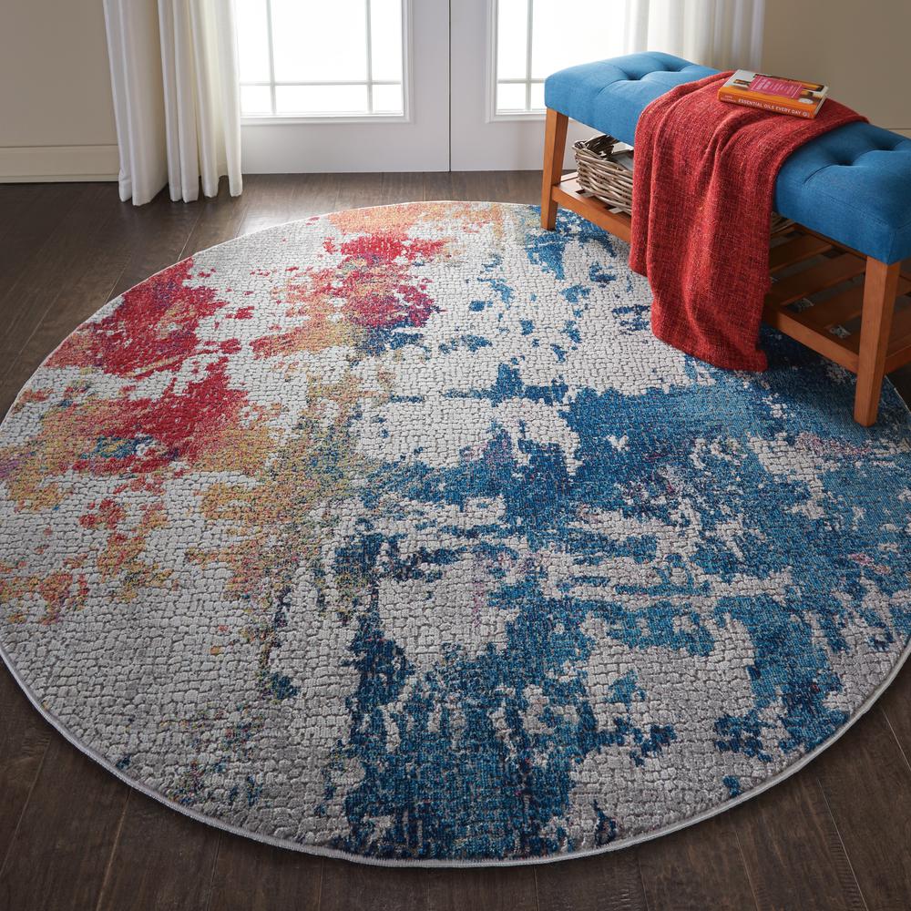 Global Vintage Area Rug, Multicolor, 6' x ROUND. Picture 4
