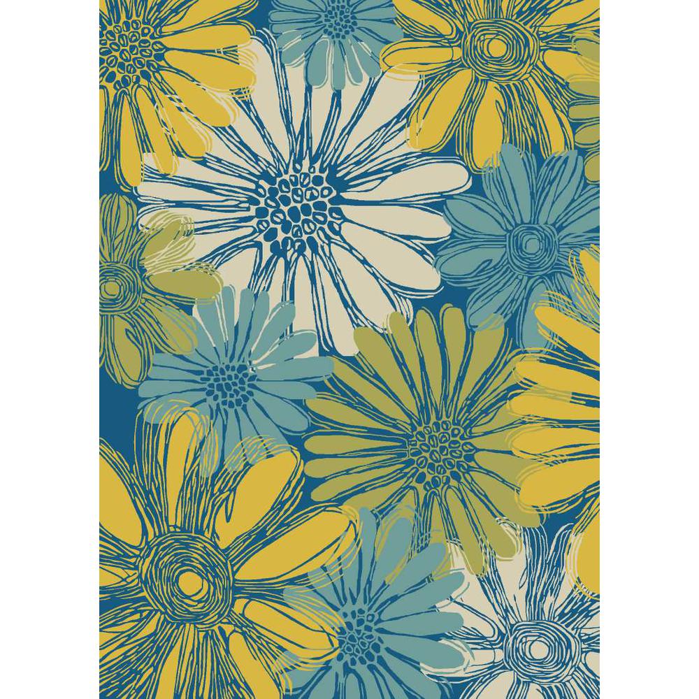Home & Garden Area Rug, Blue, 4'3" x 6'3". Picture 1