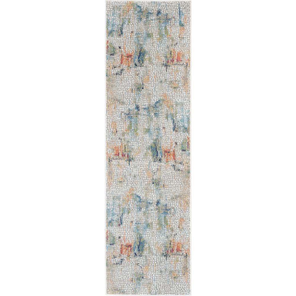 Global Vintage Area Rug, Ivory/Multicolor, 2'4" x 8'. Picture 1