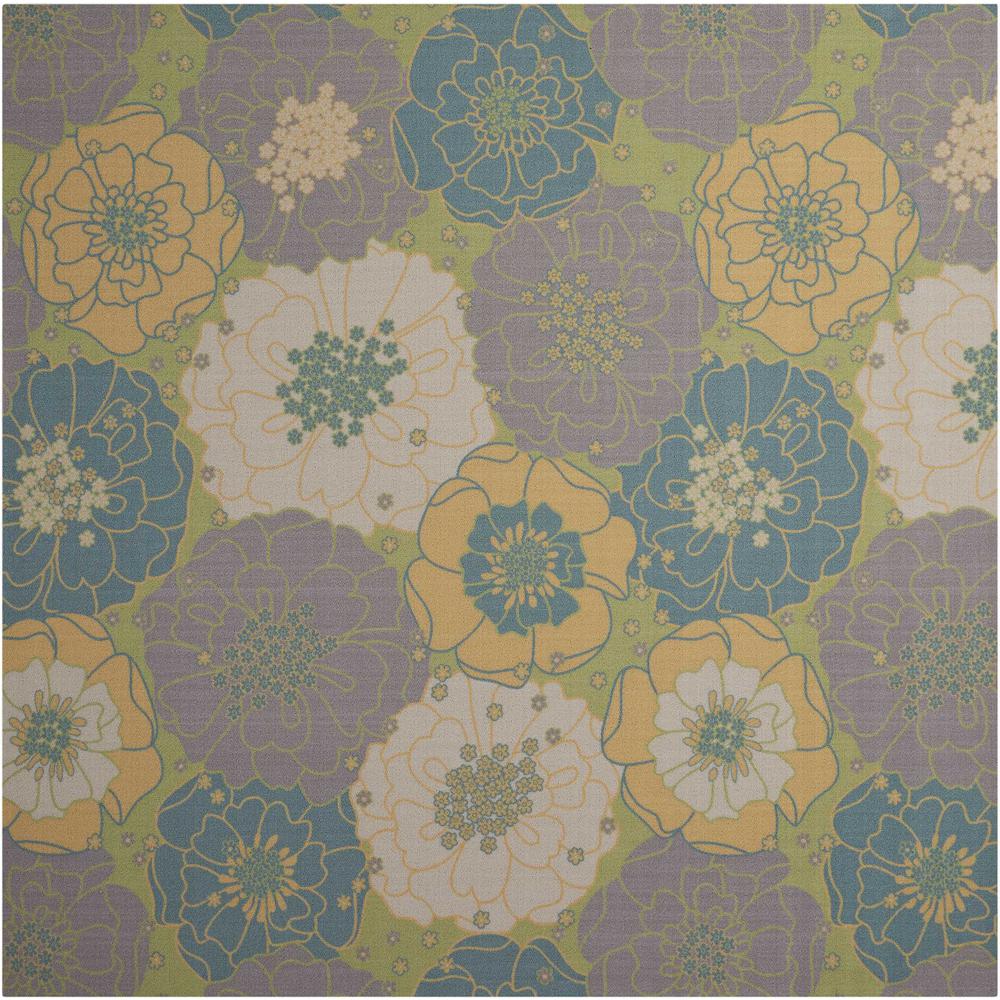 Home & Garden Area Rug, Green, 6'6" x SQUARE. Picture 1