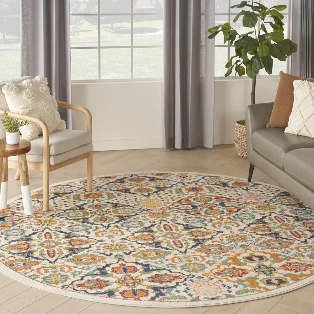 Bohemian Round Area Rug, 8' x Round. Picture 3