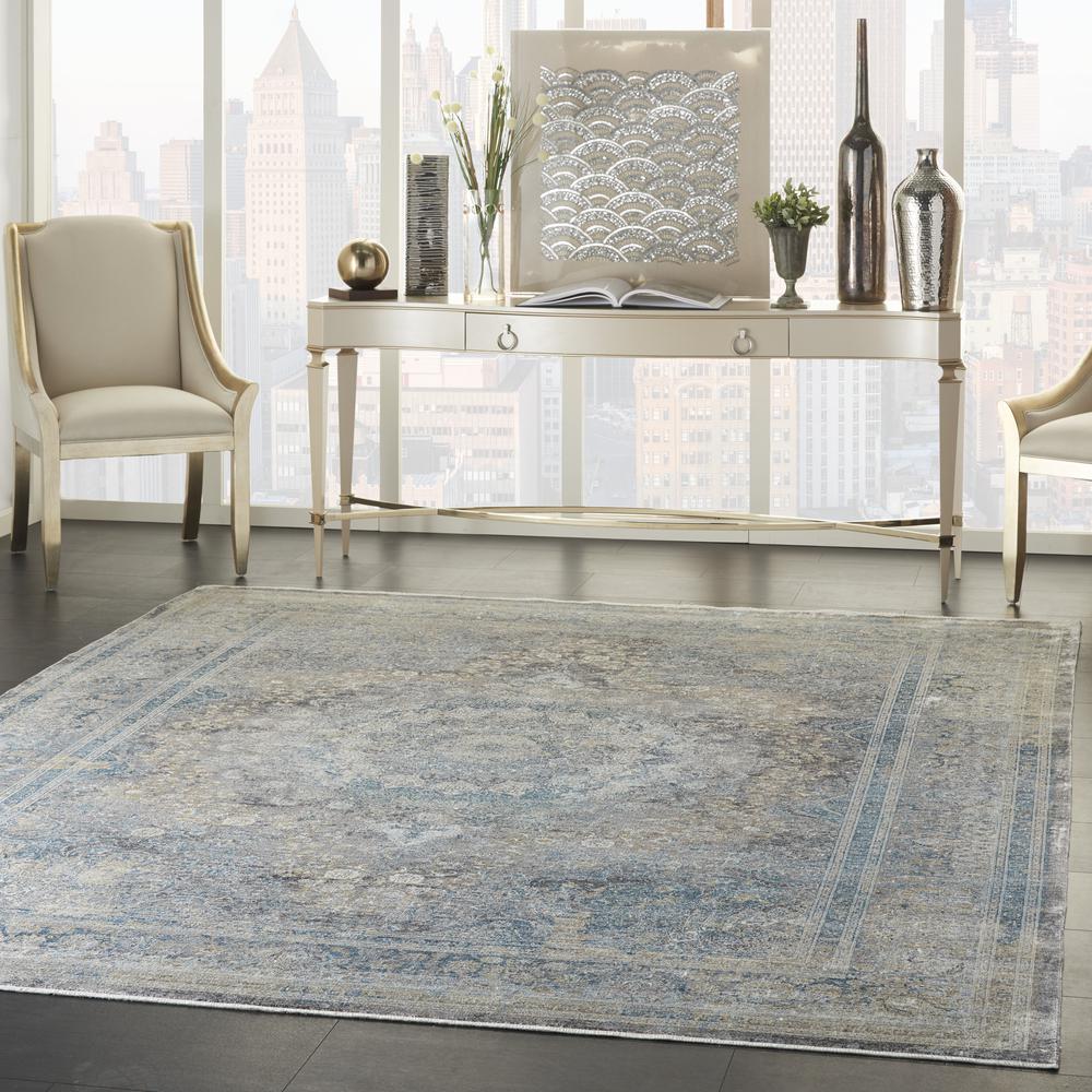 Nourison Starry Nights Area Rug, Cream Blue, 8'6" x 11'6", STN06. Picture 9