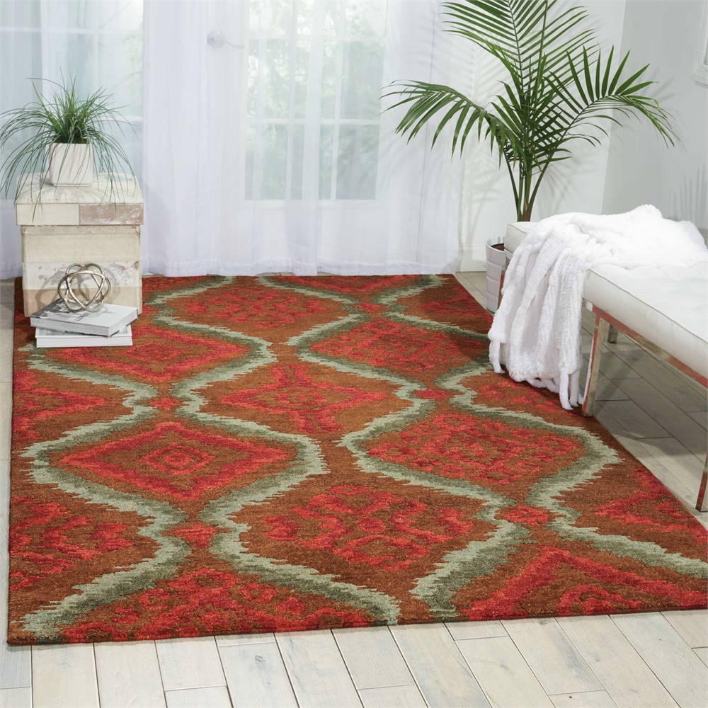 Tahoe Modern Brown/Red Area Rug. Picture 4