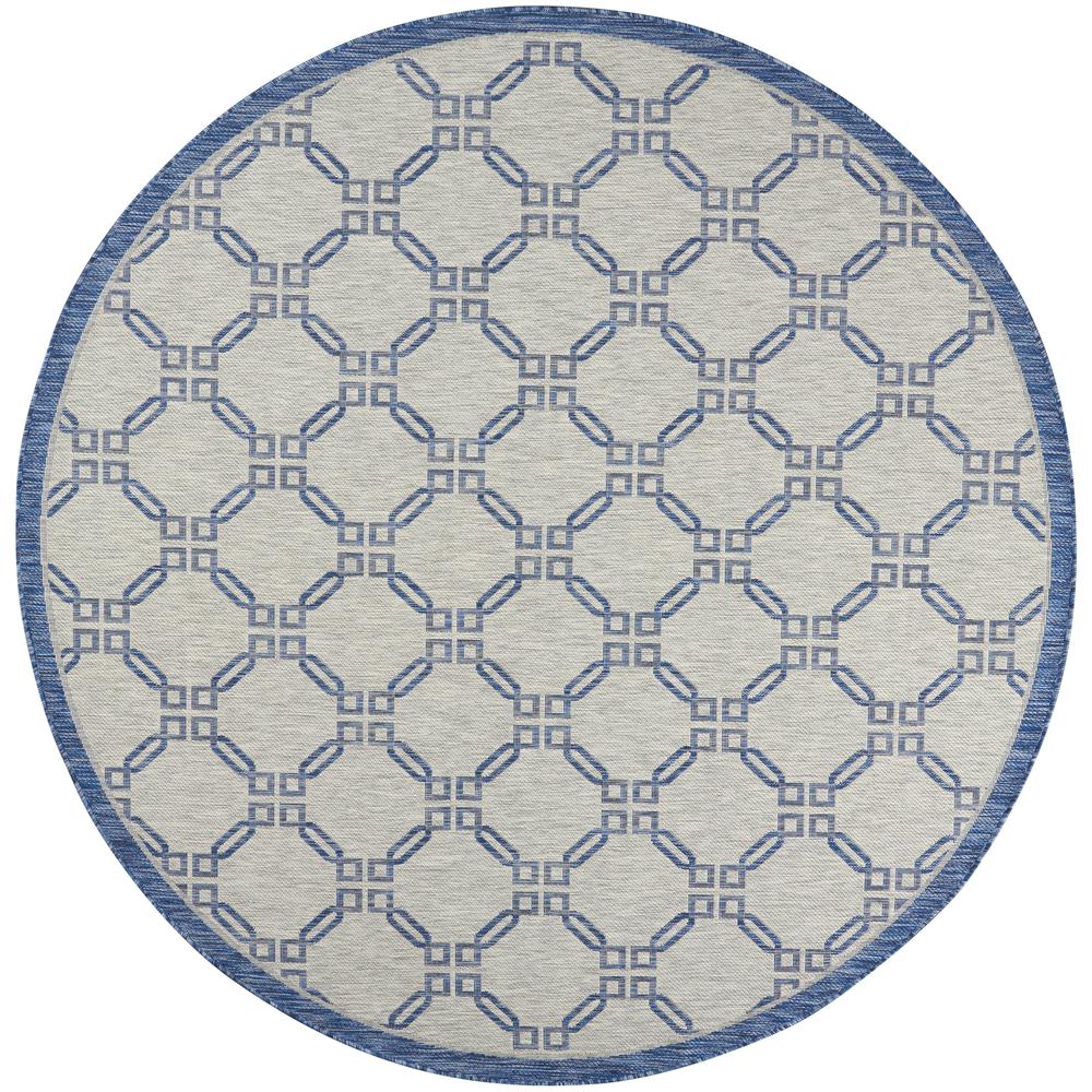 GRD02 Garden Party Ivory Blue Area Rug- 7'10" x round. The main picture.