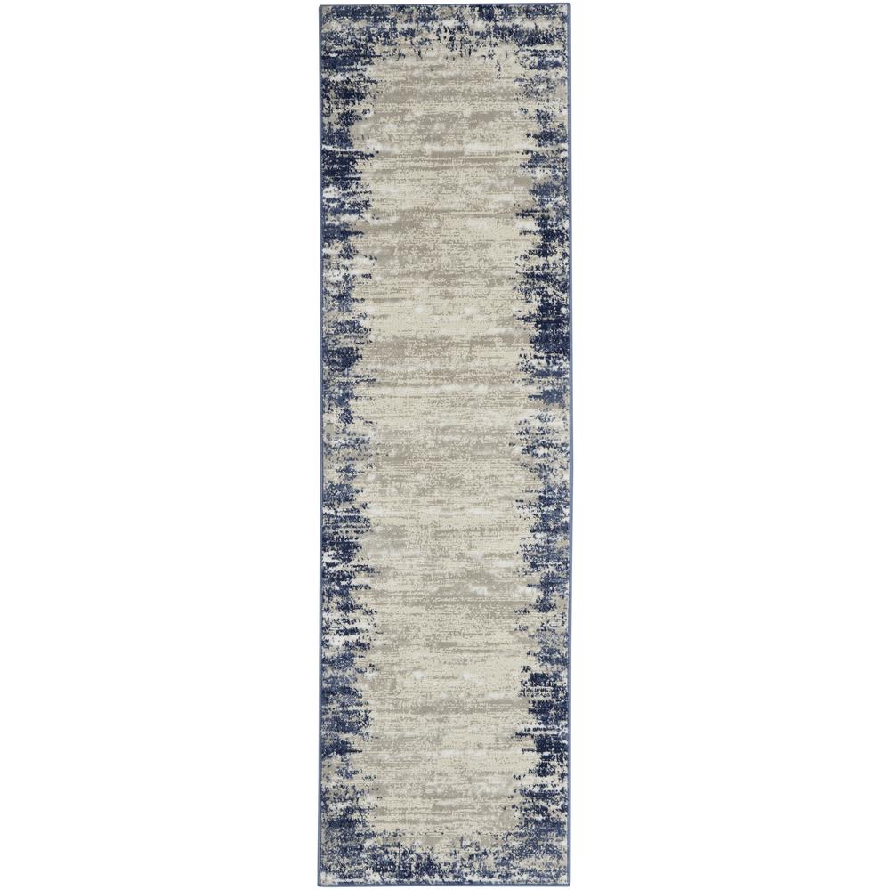 CYR04 Cyrus Ivory/Navy Area Rug- 2'2" x 7'6". Picture 1