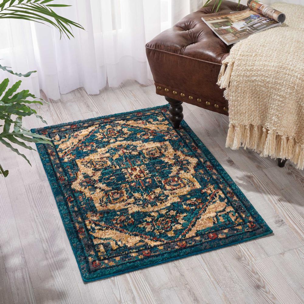 Nourison 2020 Area Rug, Teal, 2' x 3'. Picture 2