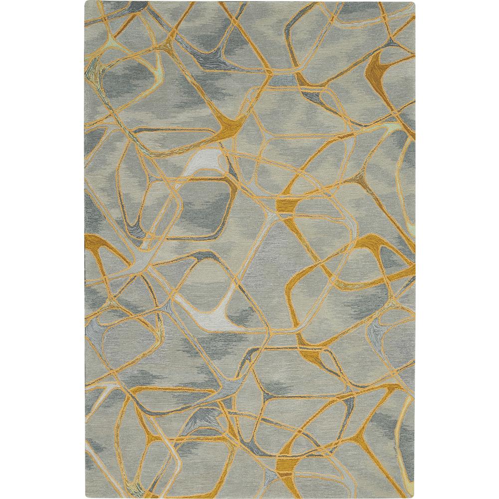 Symmetry Area Rug, Grey/Yellow, 3'9" X 5'9". Picture 1