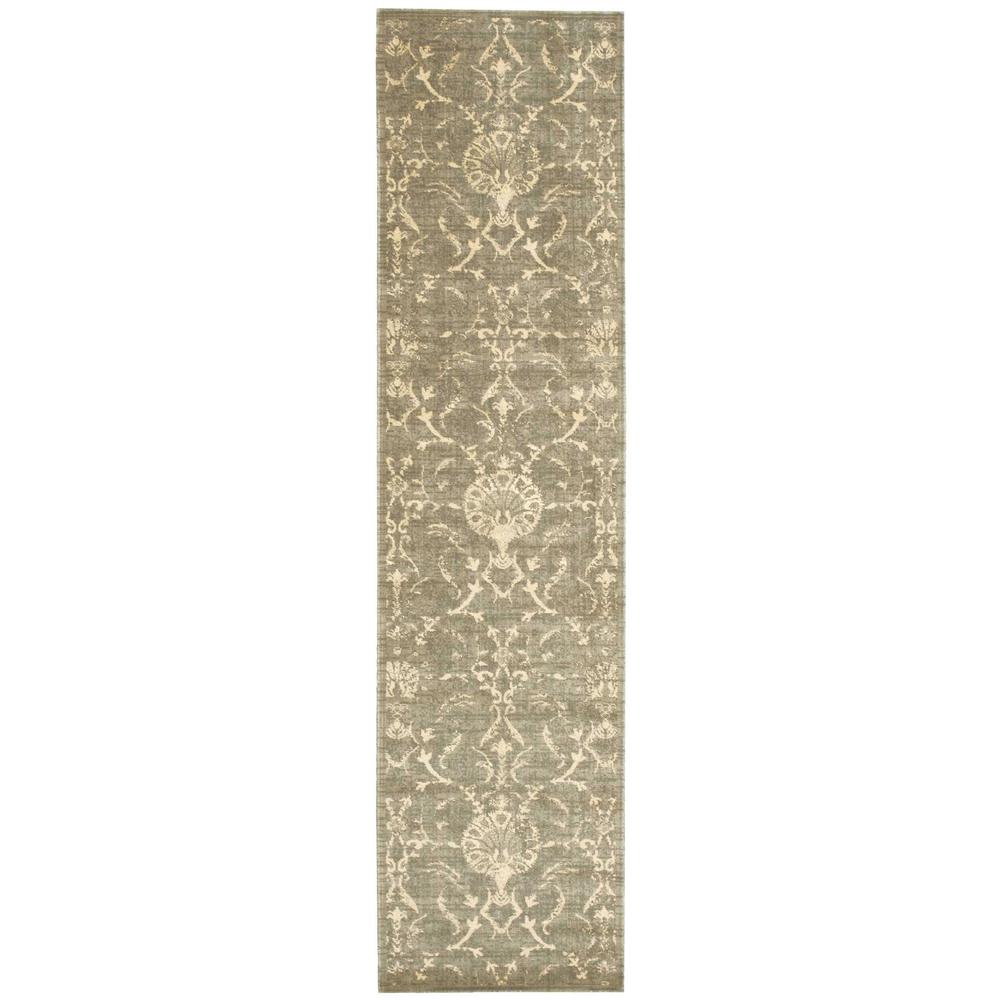 Silk Elements Area Rug, Moss, 2'5" x 10'. Picture 1