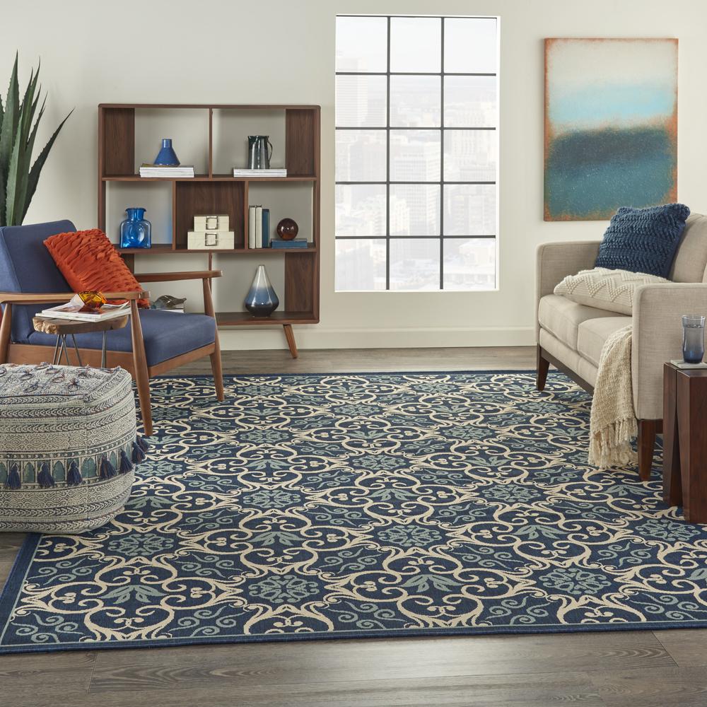 Caribbean Area Rug, Navy, 6'7" x 9'6". Picture 7