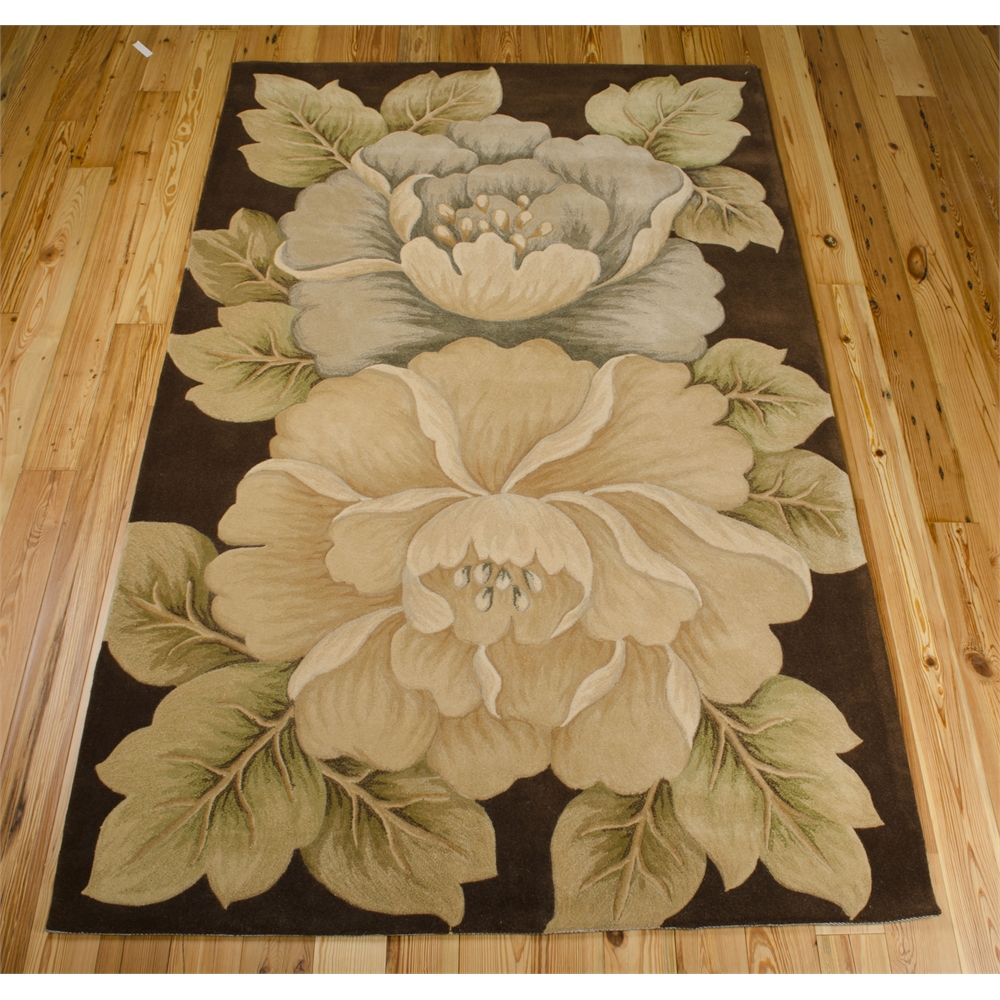 Tropics Area Rug, Brown, 5'3" x 8'3". Picture 2