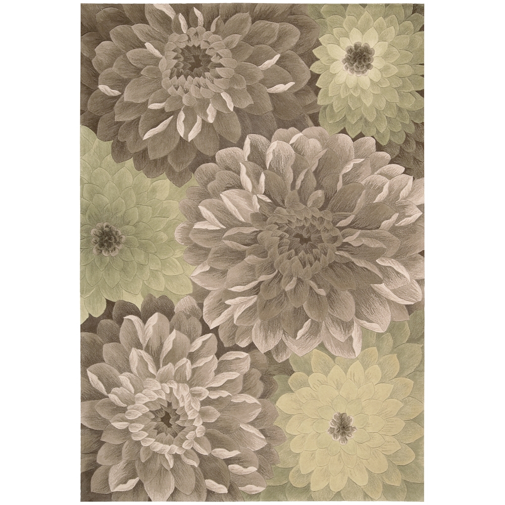 Tropics Area Rug, Taupe/Green, 5'3" x 8'3". Picture 5