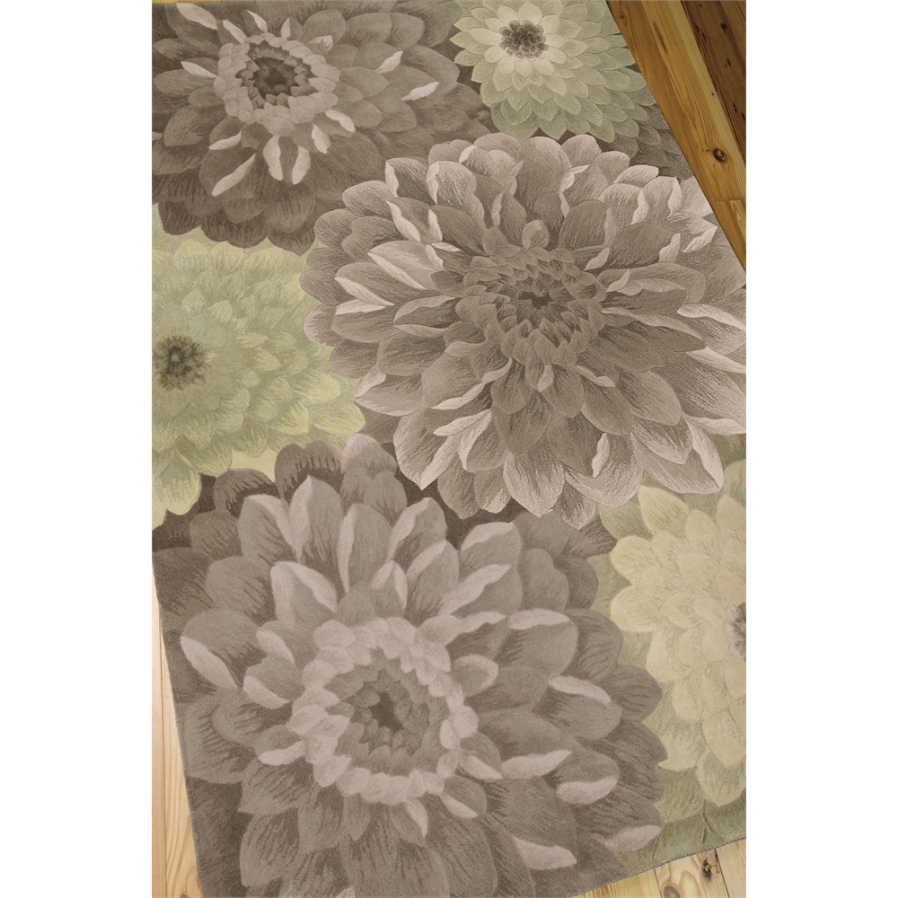 Tropics Area Rug, Taupe/Green, 5'3" x 8'3". Picture 3