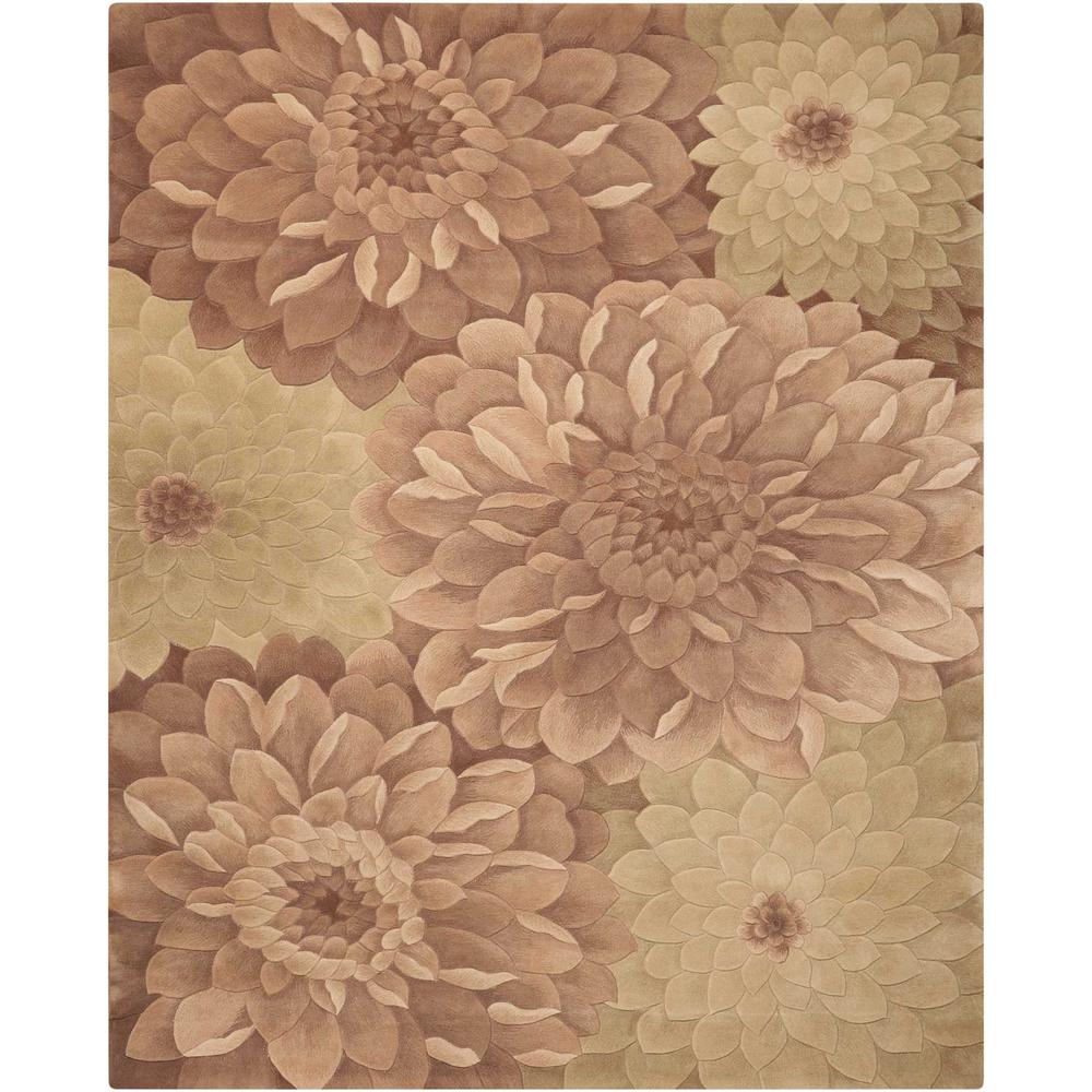 Tropics Area Rug, Taupe/Green, 3'6" x 5'6". Picture 1