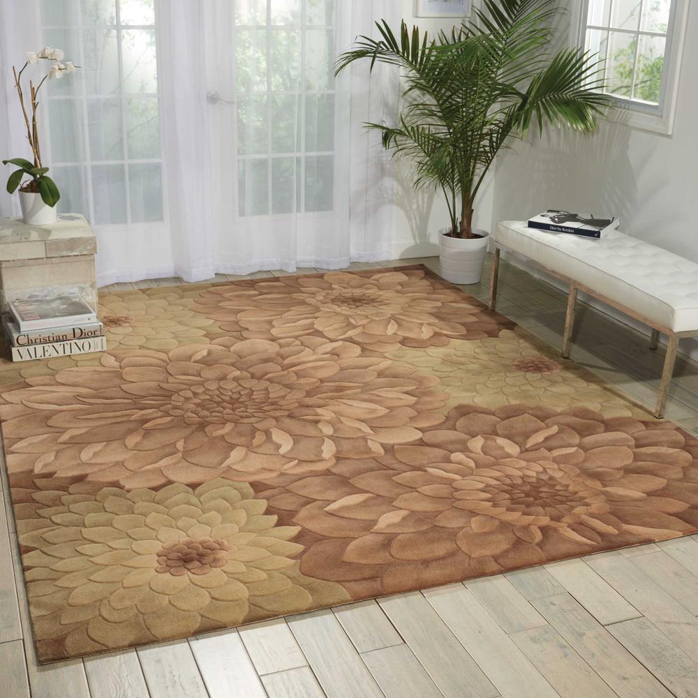 Tropics Area Rug, Taupe/Green, 3'6" x 5'6". Picture 2
