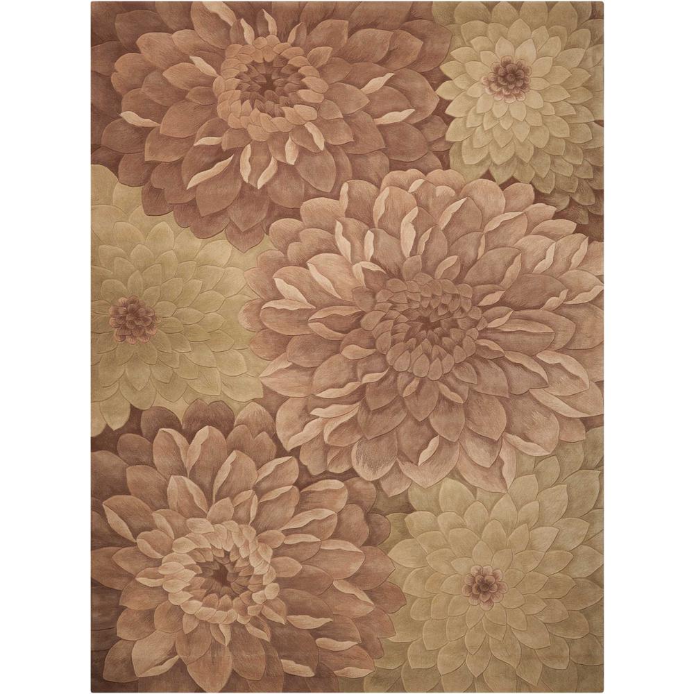 Tropics Area Rug, Taupe/Green, 8' x 11". Picture 1
