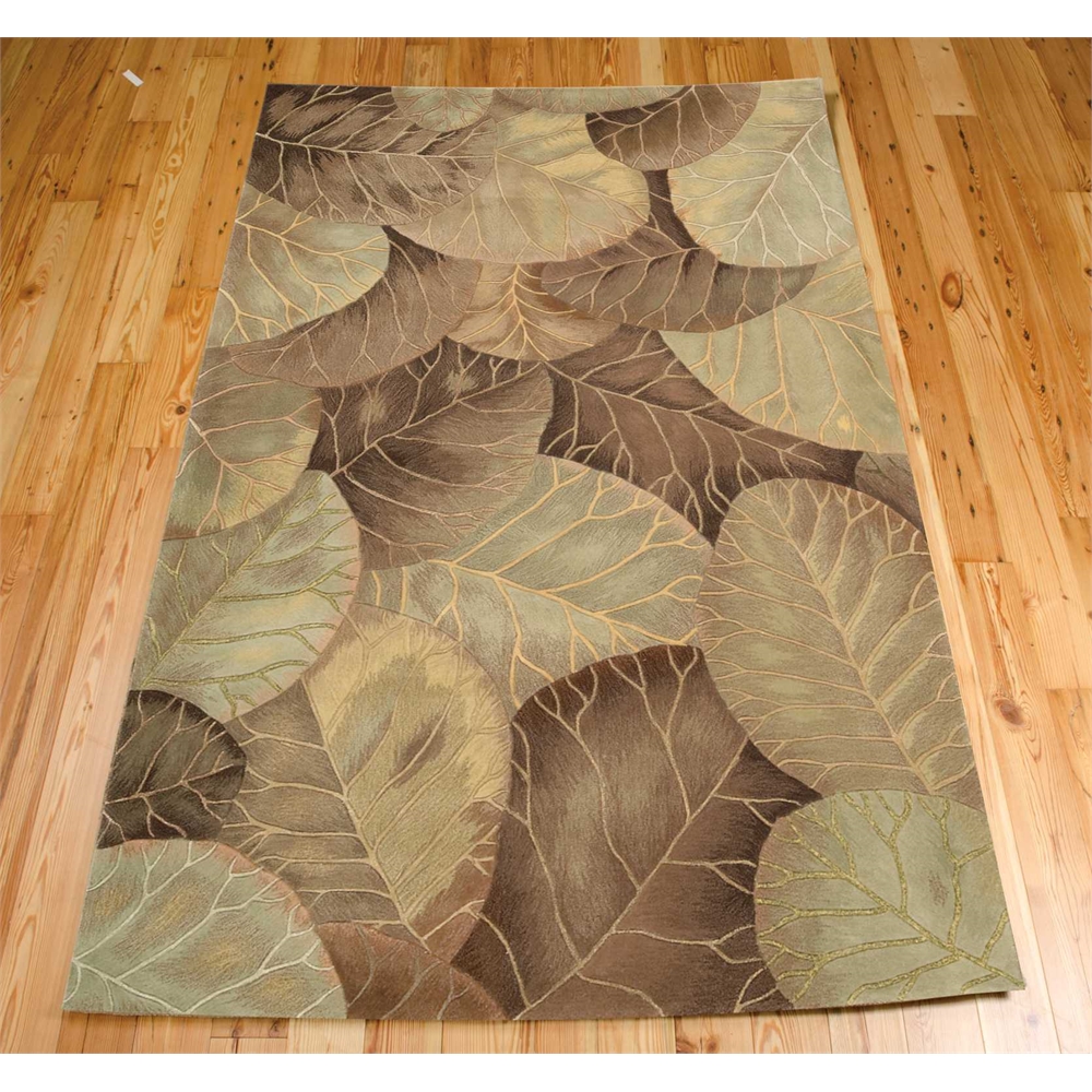 Tropics Area Rug, Brown/Green, 5'3" x 8'3". Picture 3