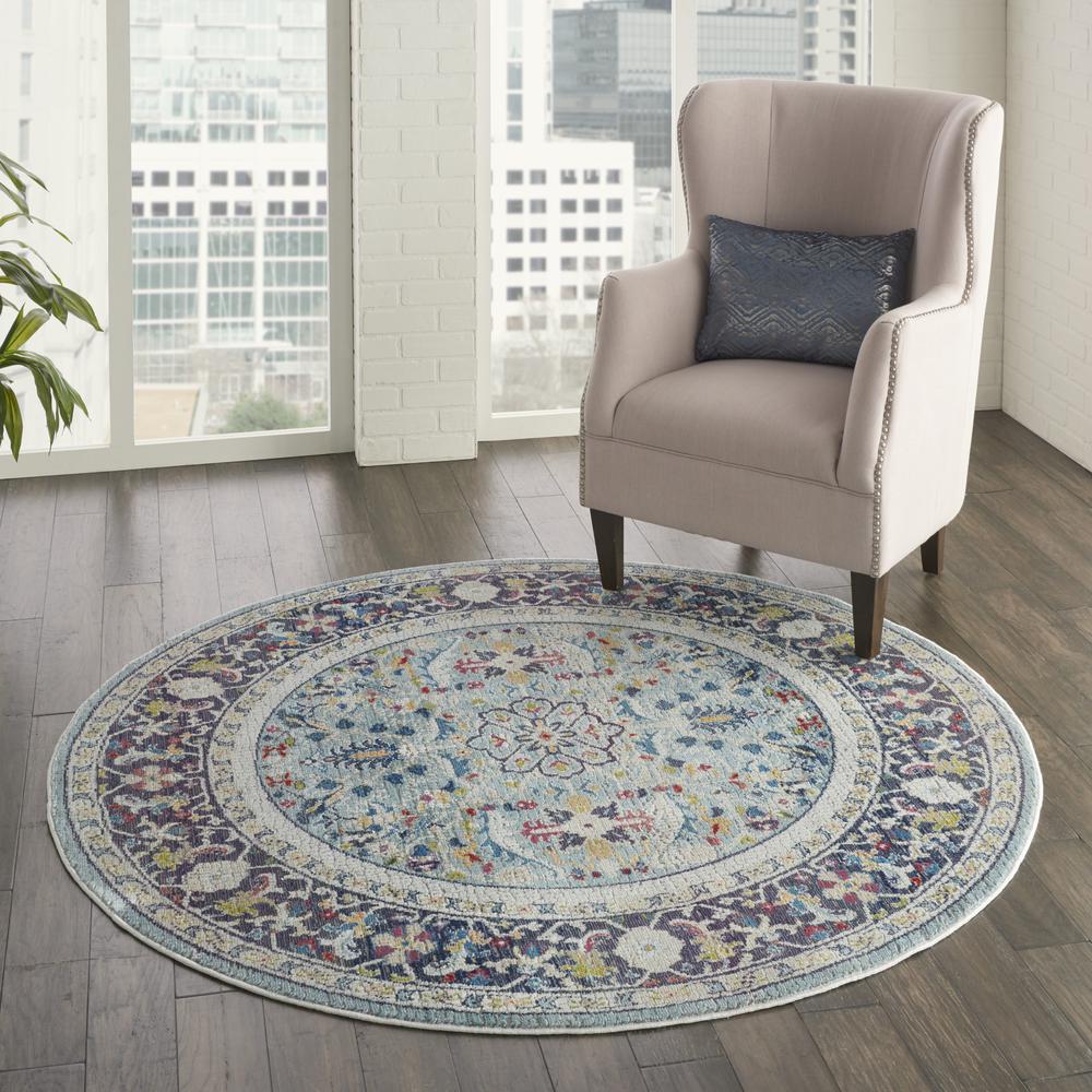 Bohemian Round Area Rug, 6' x Round. Picture 10