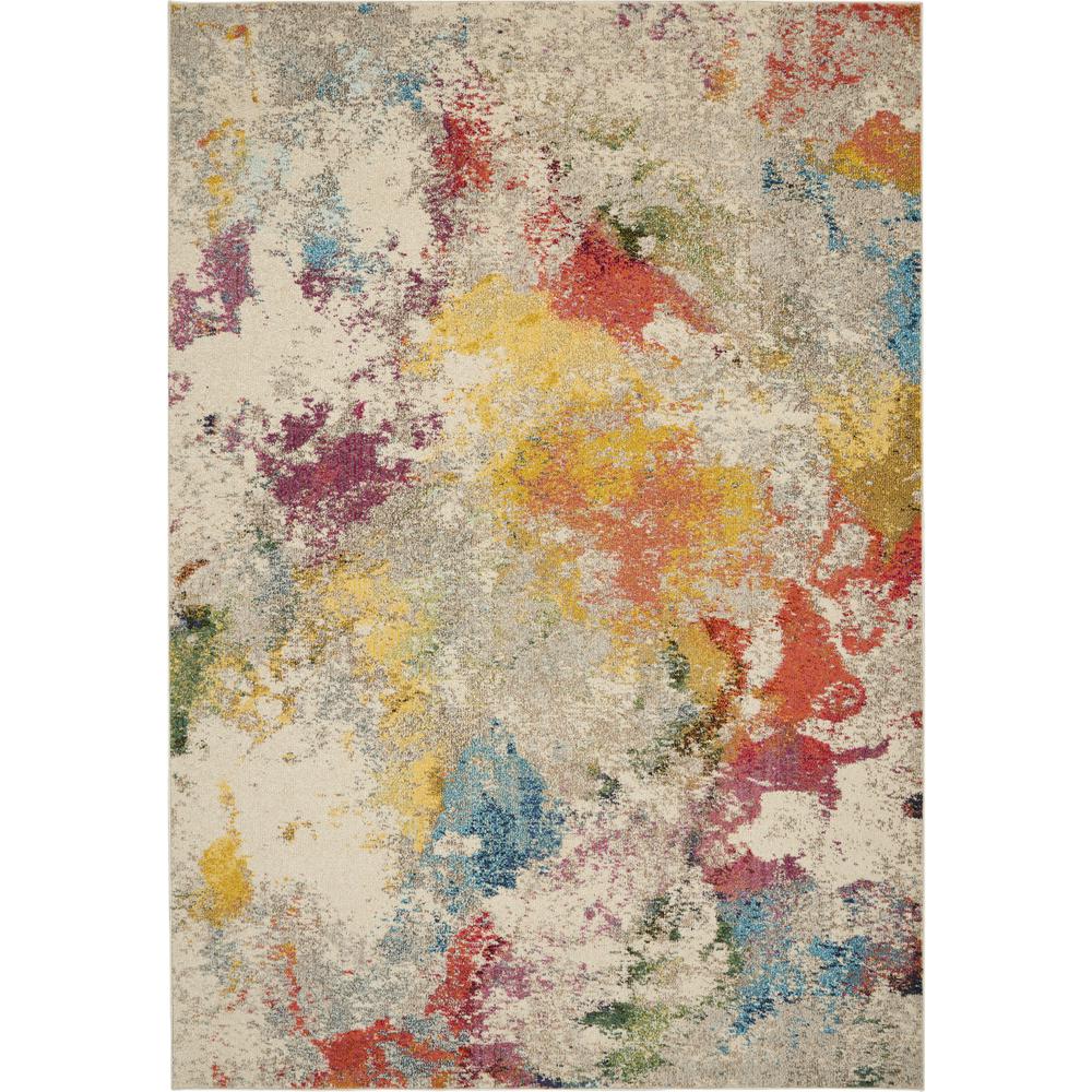 Celestial Area Rug, Ivory/Multicolor, 6'7"X9'7". Picture 1