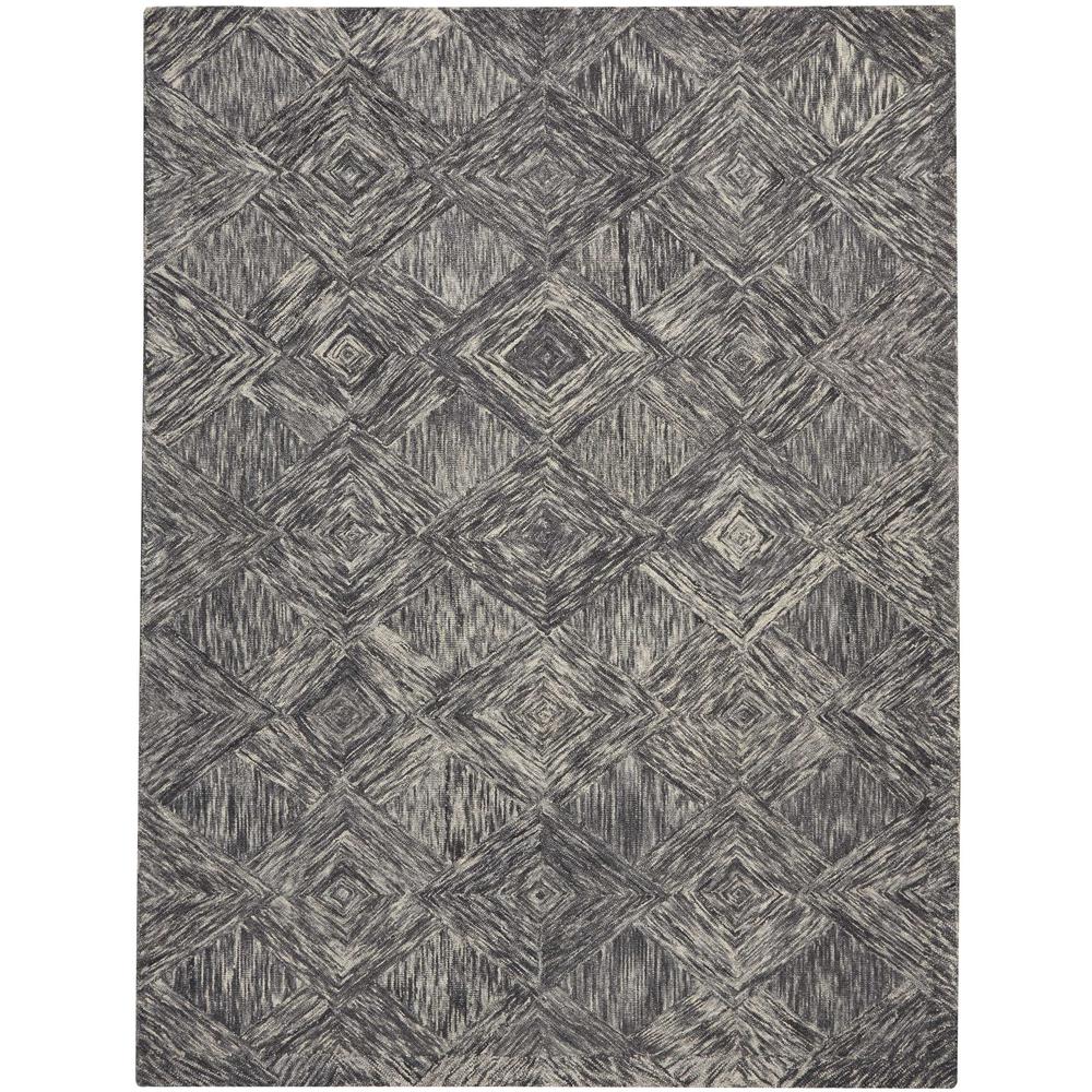 Linked Area Rug, Charcoal, 8' x 10'6". Picture 1