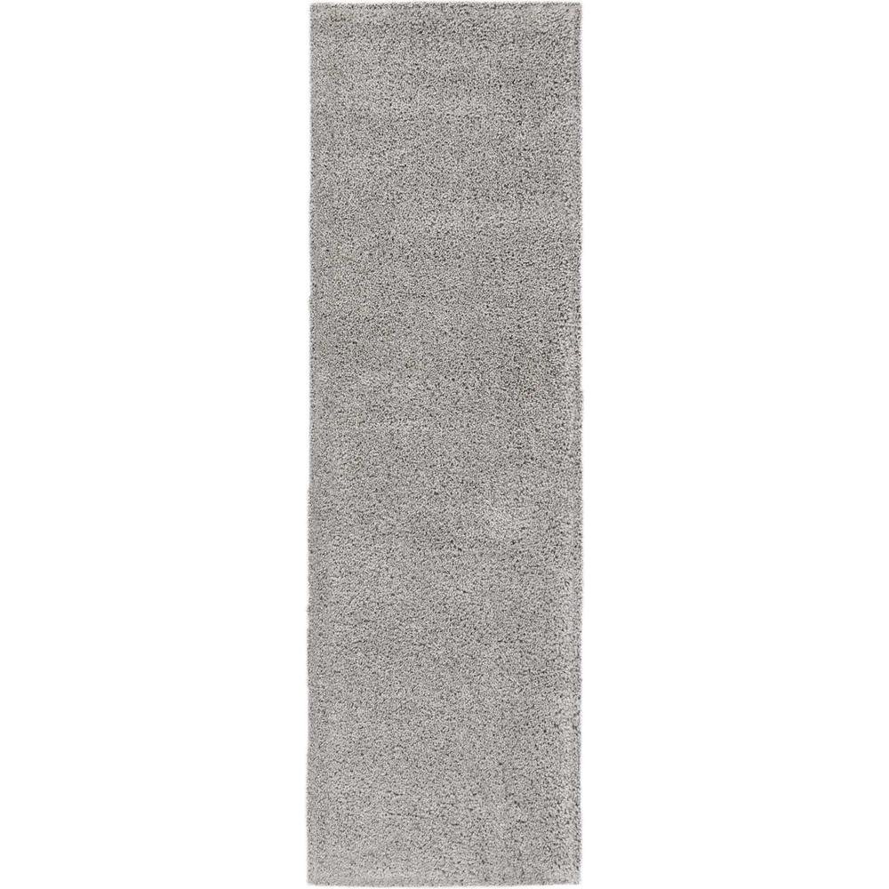 Malibu Shag Area Rug, Silver Grey, 2'2" x 9'10". Picture 1