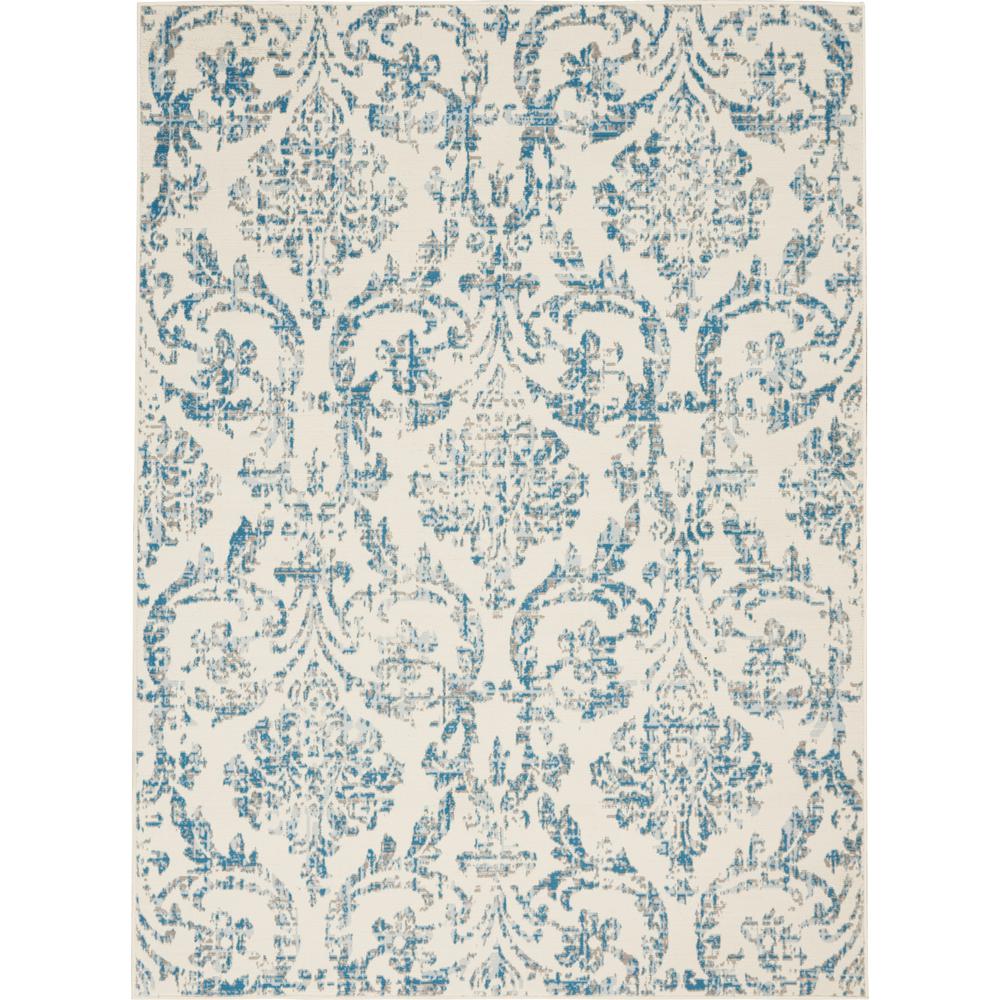 Jubilant Area Rug, Ivory/Blue, 5'3" x 7'3". The main picture.