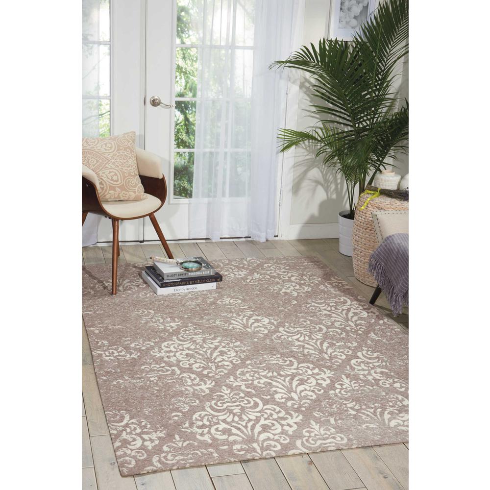 Damask Area Rug, Ivory/Grey, 8' x 10'. Picture 4