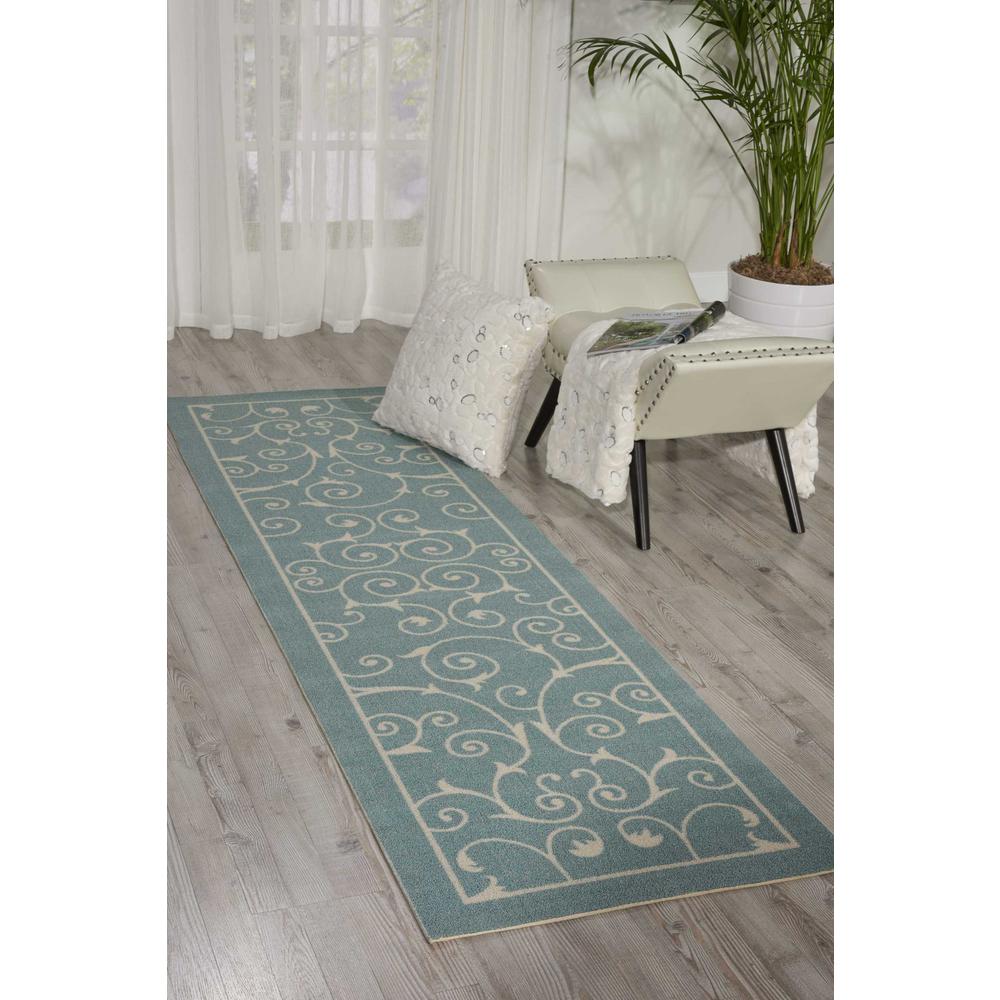 Home & Garden Area Rug, Light Blue, 2'3" x 8'. Picture 2