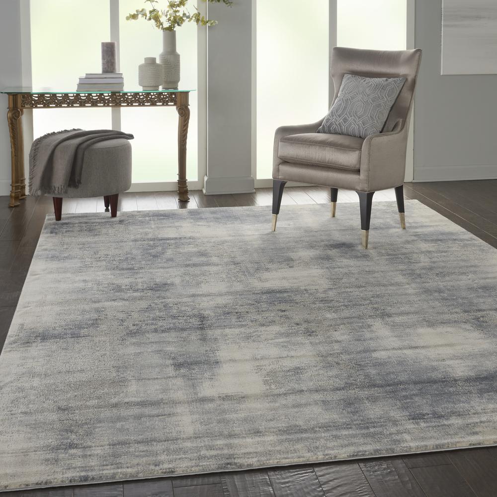 Rustic Textures Area Rug, Blue/Ivory, 7'10"X10'6". Picture 6