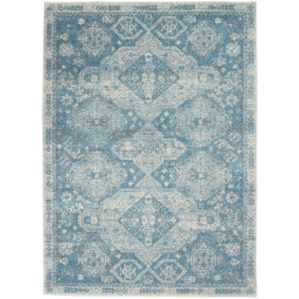 TRA13 Tranquil Lt.Blue/Ivory Area Rug- 5'3" x 7'3". The main picture.