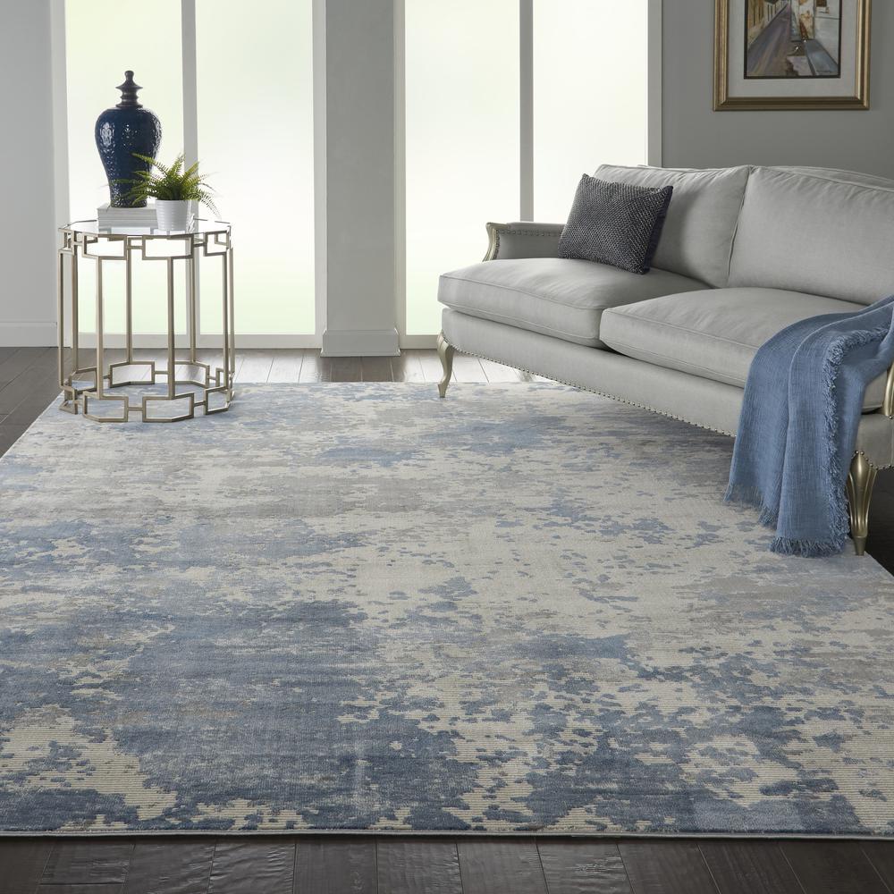 Rustic Textures Area Rug, Grey/Blue, 9'3" X 12'9". Picture 4