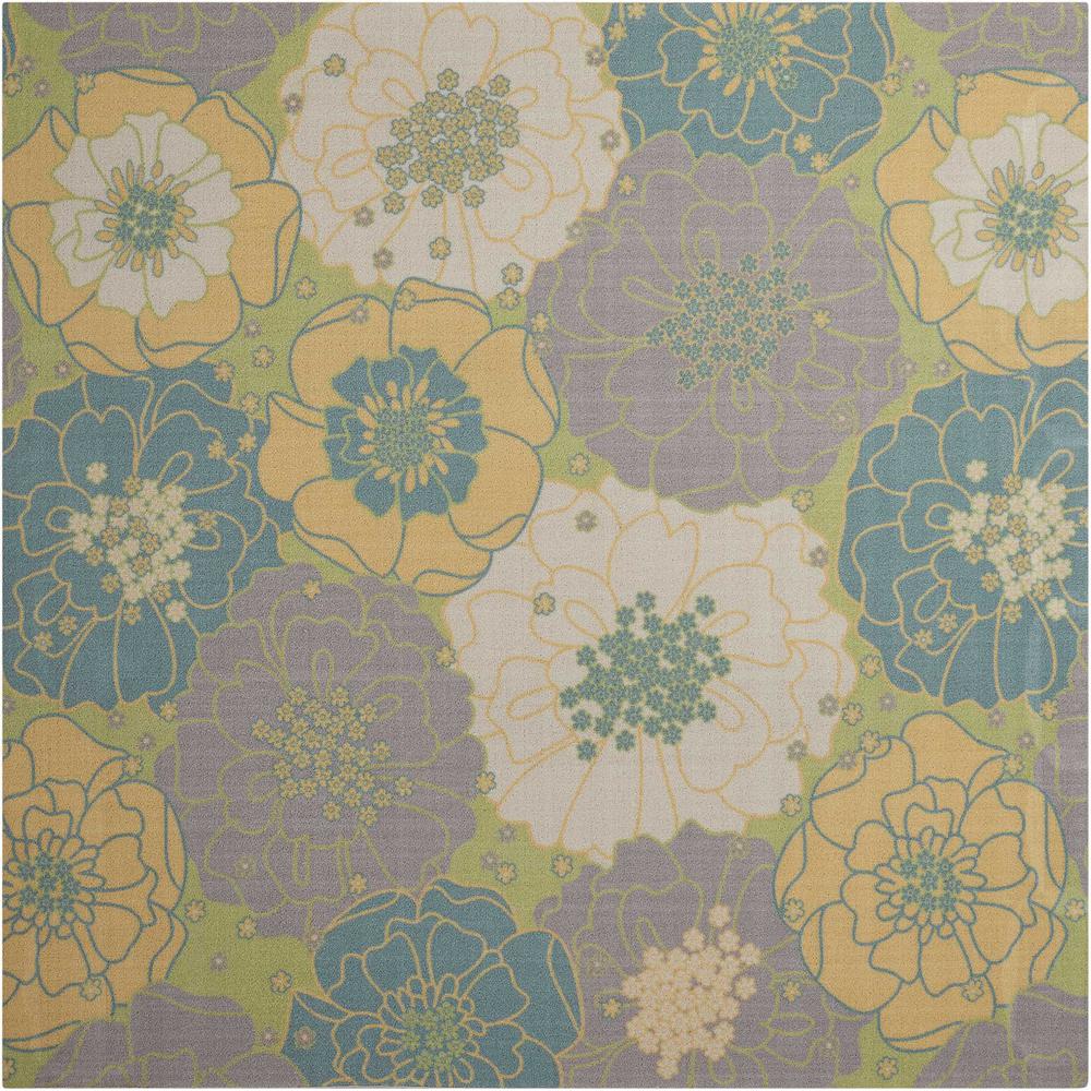Home & Garden Area Rug, Green, 5'3" x 5'3" SQUARE. Picture 1