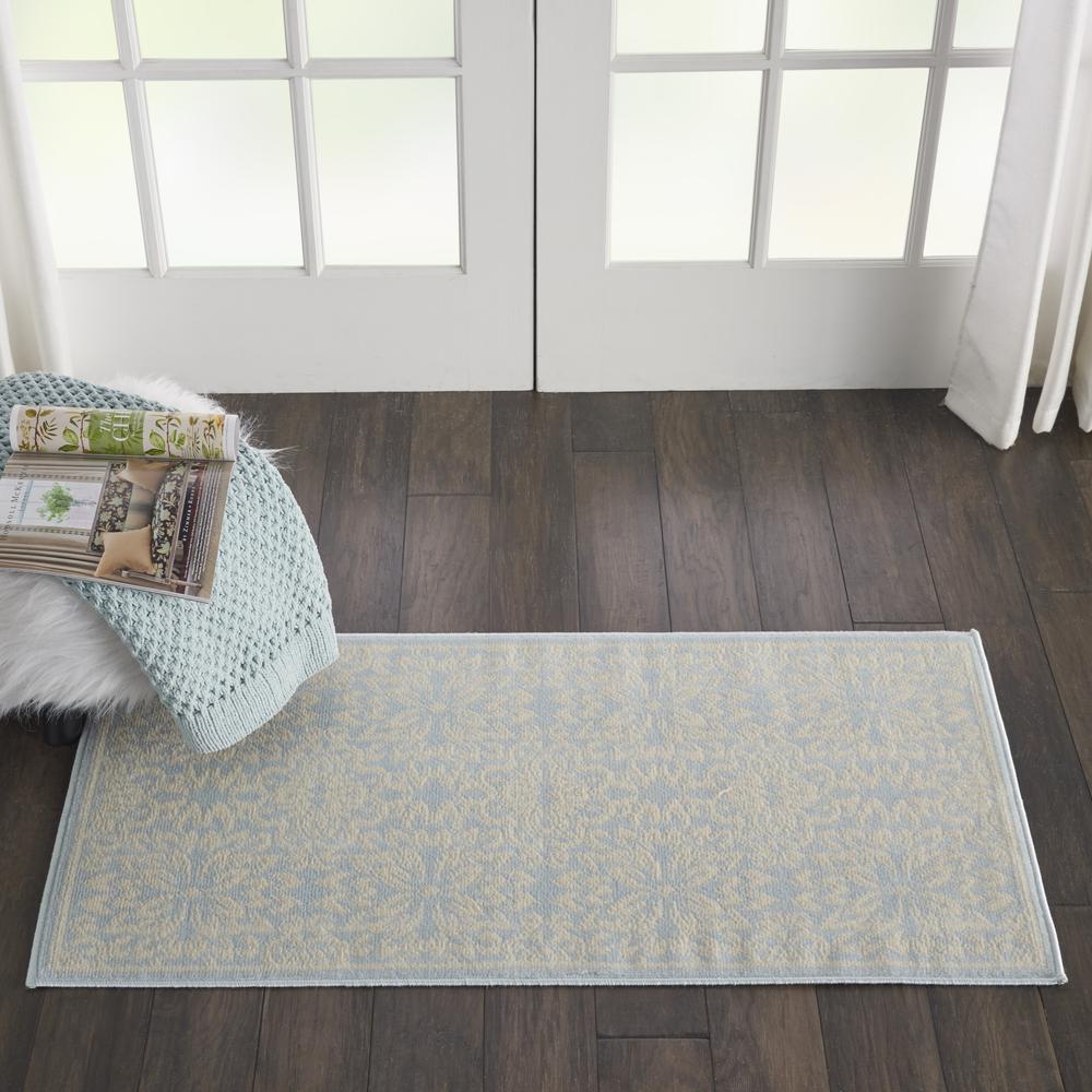 Jubilant Area Rug, Ivory/Light Blue, 2' x 4'. Picture 5