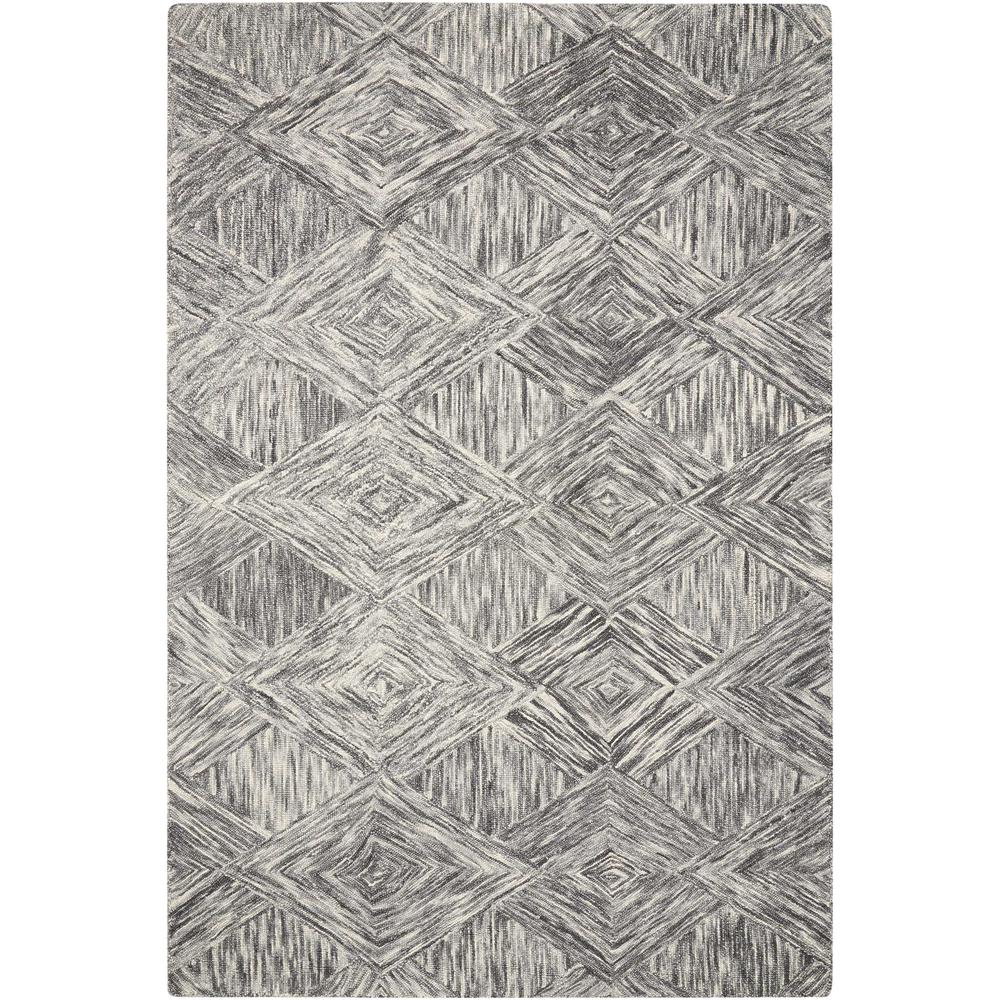Linked Area Rug, Charcoal, 3'9" x 5'9". Picture 1