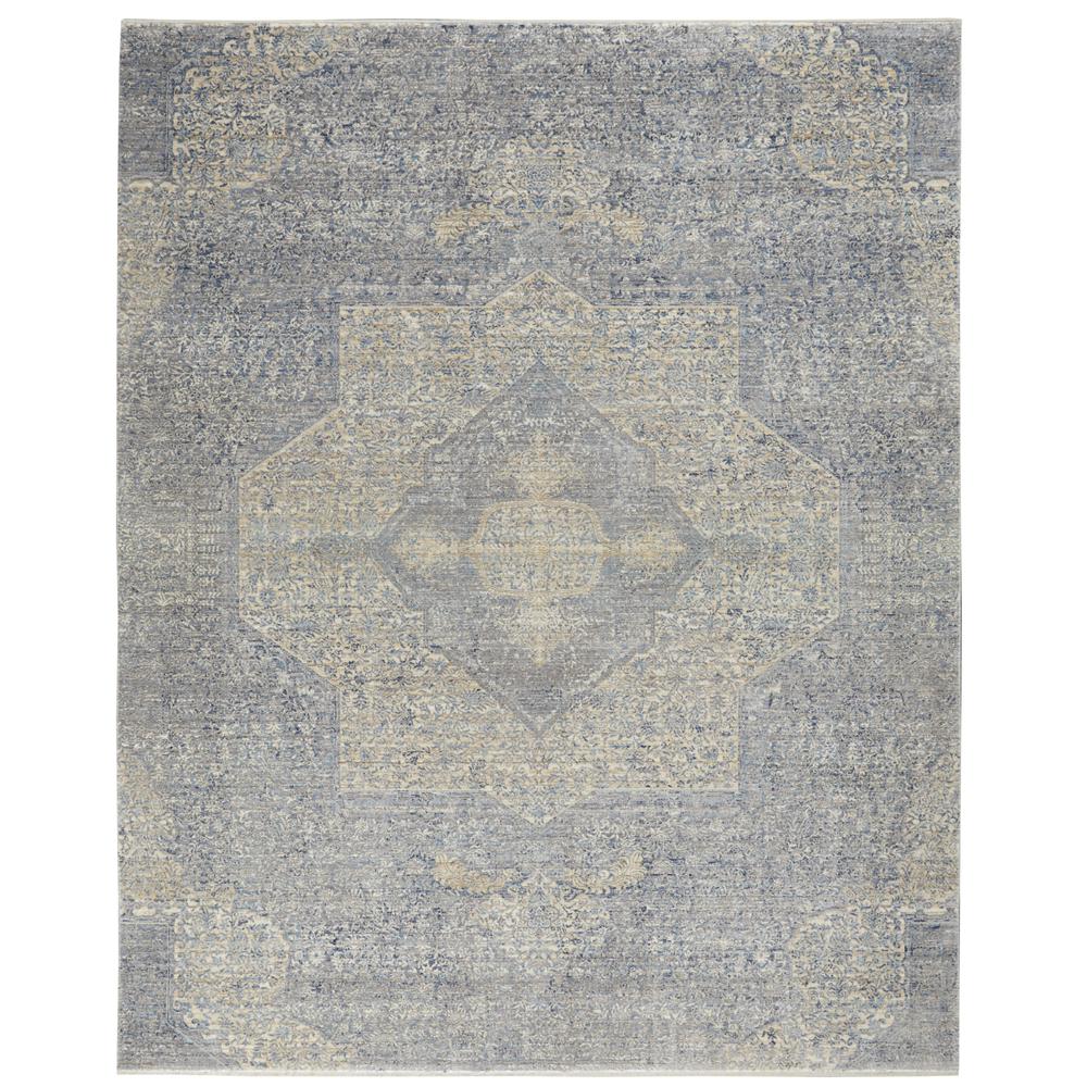 SLW04 Silken Weave Blue/Grey Area Rug- 7'10" x 10'2". Picture 1