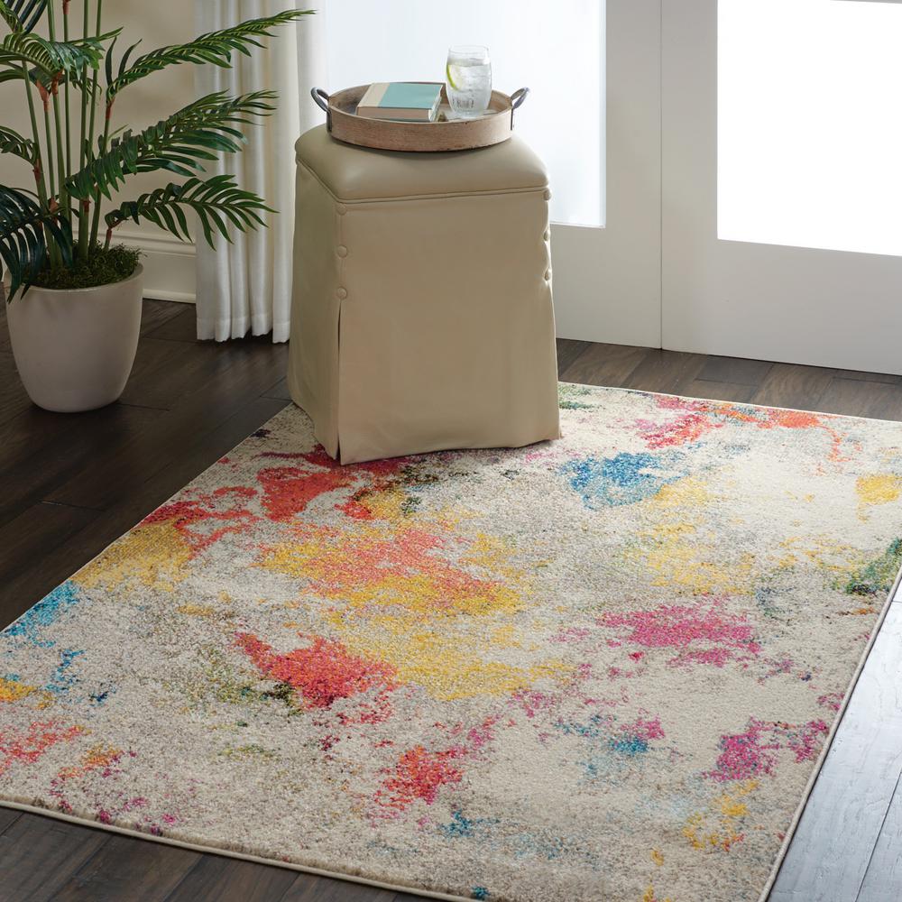 Celestial Area Rug, Ivory/Multicolor, 3'11" x 5'11". Picture 6