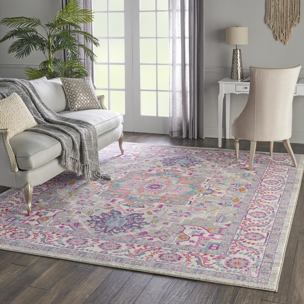 Passion Area Rug, Light Grey/Pink, 6'7" X 9'6". Picture 9