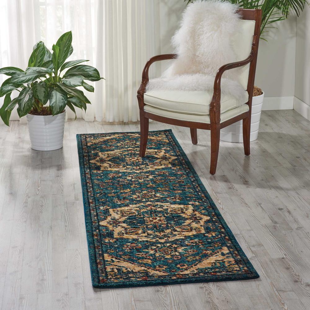 Nourison 2020 Area Rug, Teal, 2'3" x 8'. Picture 2