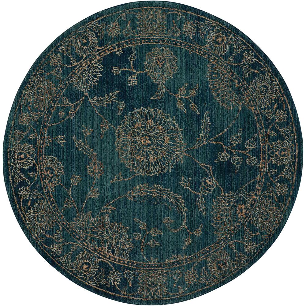 Nourison 2020 Area Rug, Teal, 5' x ROUND. Picture 1