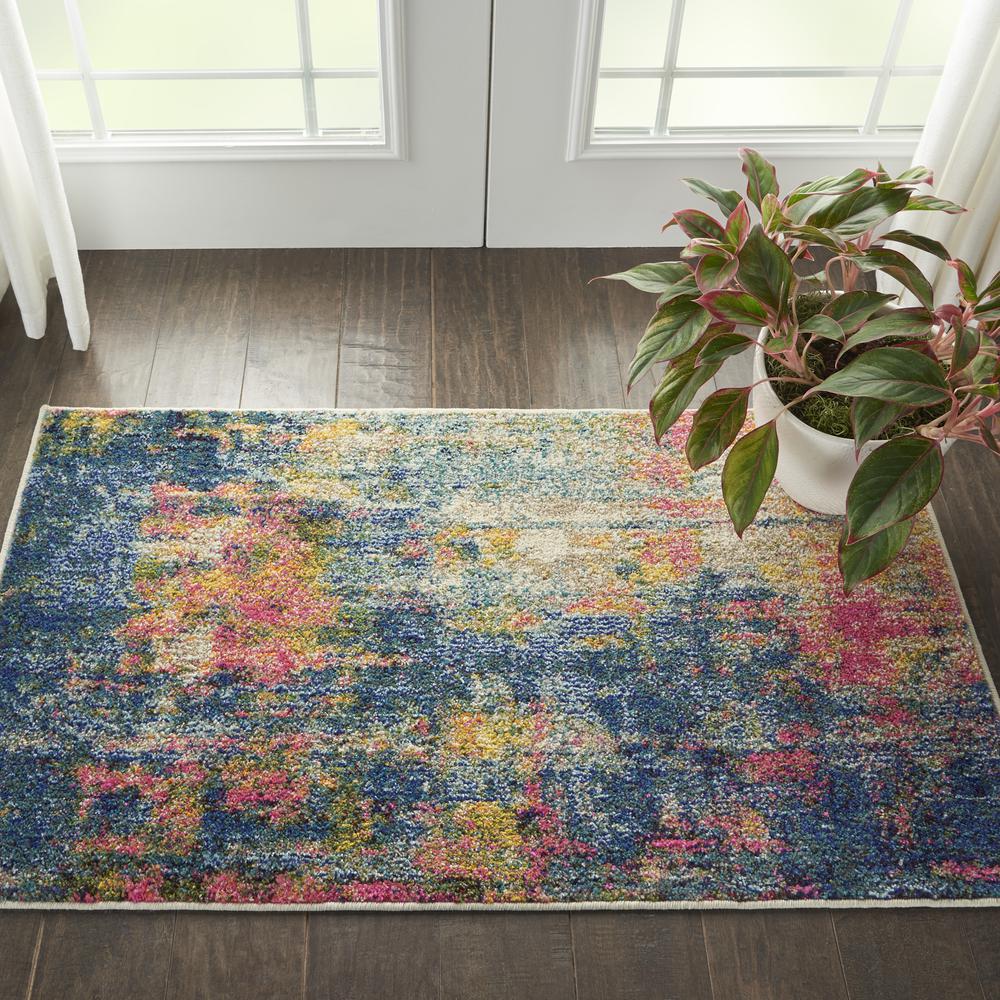 Celestial Area Rug, Blue/Yellow, 2'2"X3'9". Picture 2